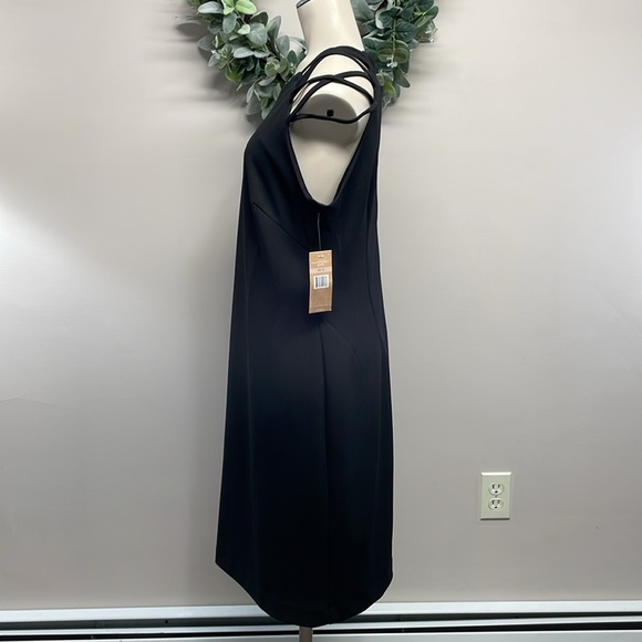 NWT Hope & Harlow Black Sheath Dress Shoulder Criss Cross Strappy Detail 12 - Picture 4 of 16